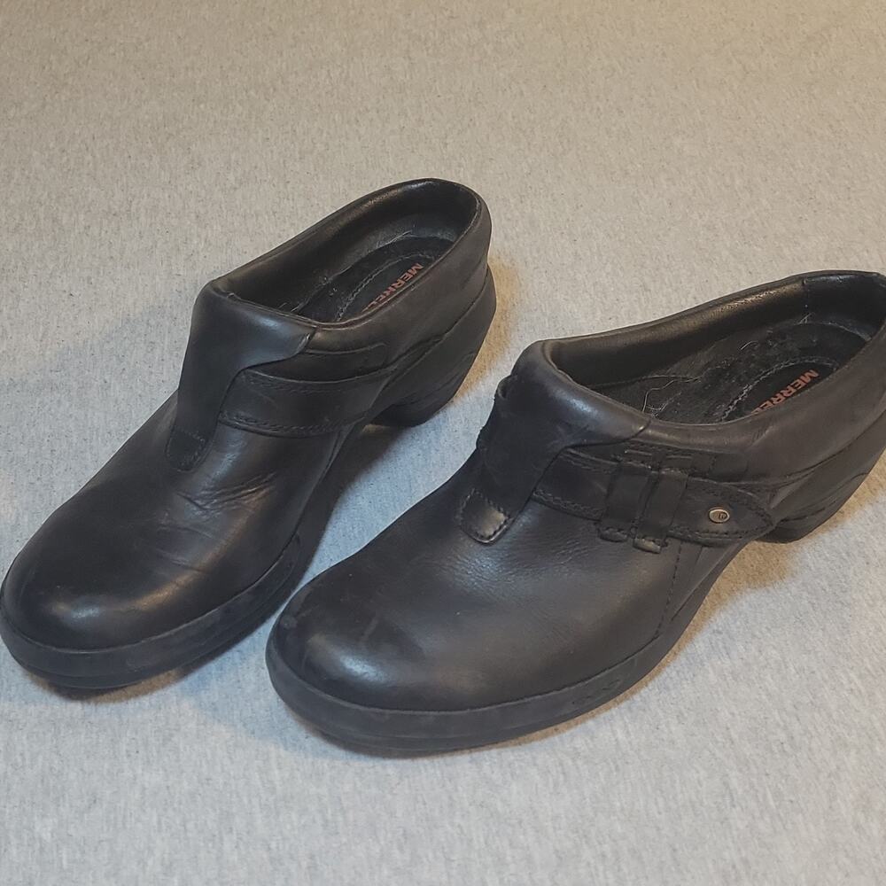 Merrell Women's 9.5 Black Leather Mary Jane Strap Shoes J48514